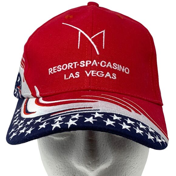 M Resort Spa Casino Las Vegas Hat Cap Red USA Flag Patriotic July 4th Strapback - Picture 2 of 8